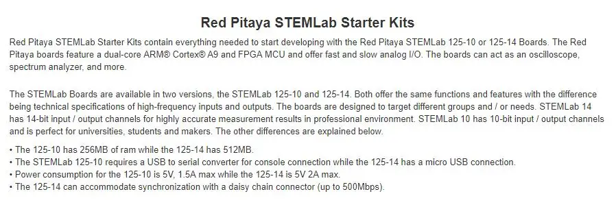 1 шт. х Красный Pitaya STEMlab 125-14 или STEMlab 125-10 Стартовые наборы