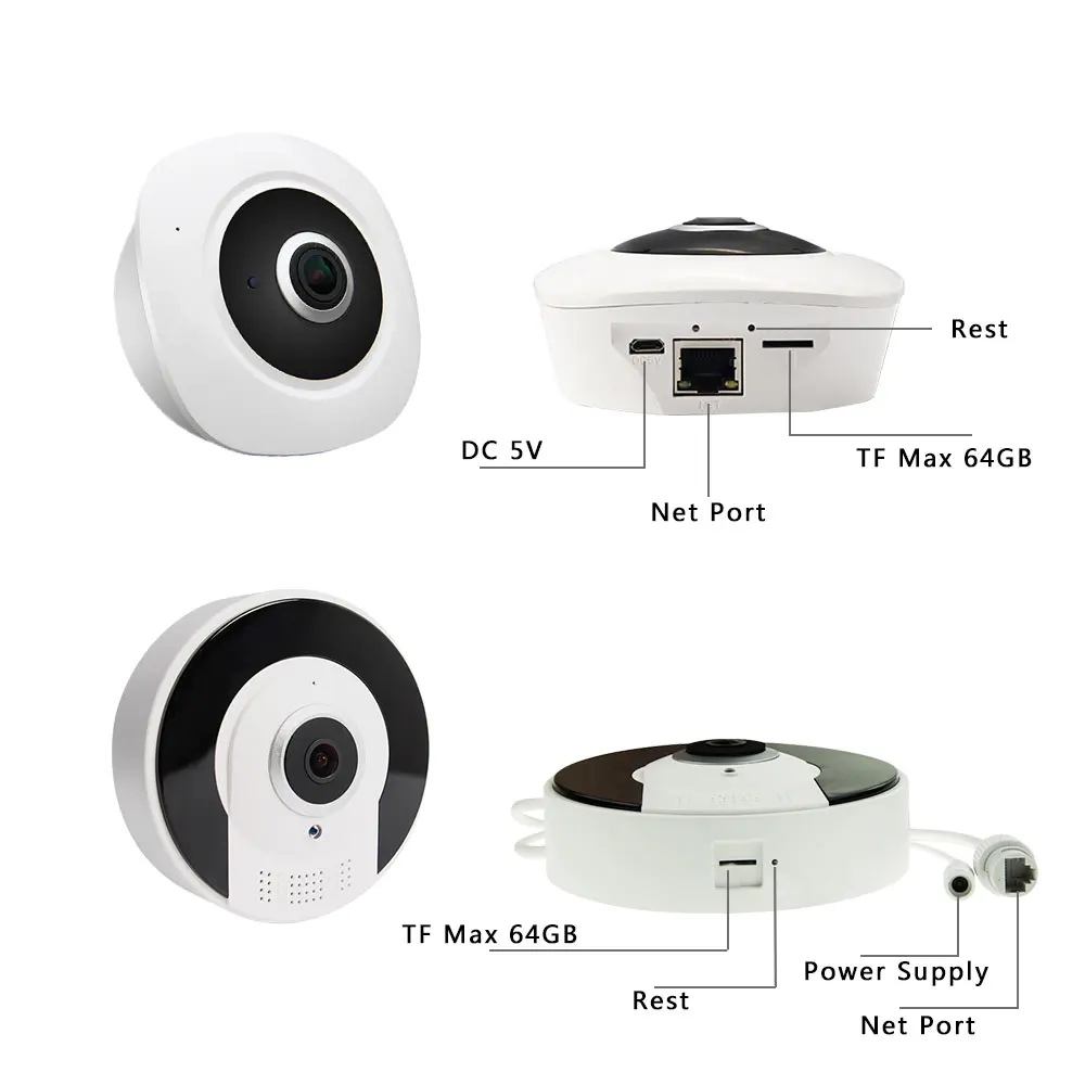 Funi Mini Wifi IP Camera 1080P 360 Degree Fisheye Panoramic 2MP WIFI PTZ Cam Wireless Video Surveillance | Безопасность и защита
