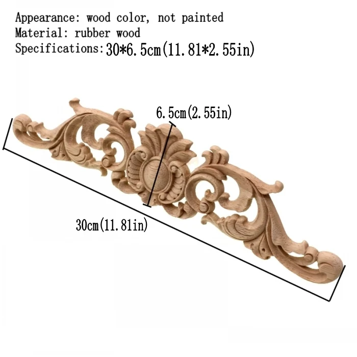RUNBAZEF Woodcarving Decal Home Furniture Carved Applique Window Door Decor Wooden Figurines Miniatures Crafts Garden Decoration - Цвет: A