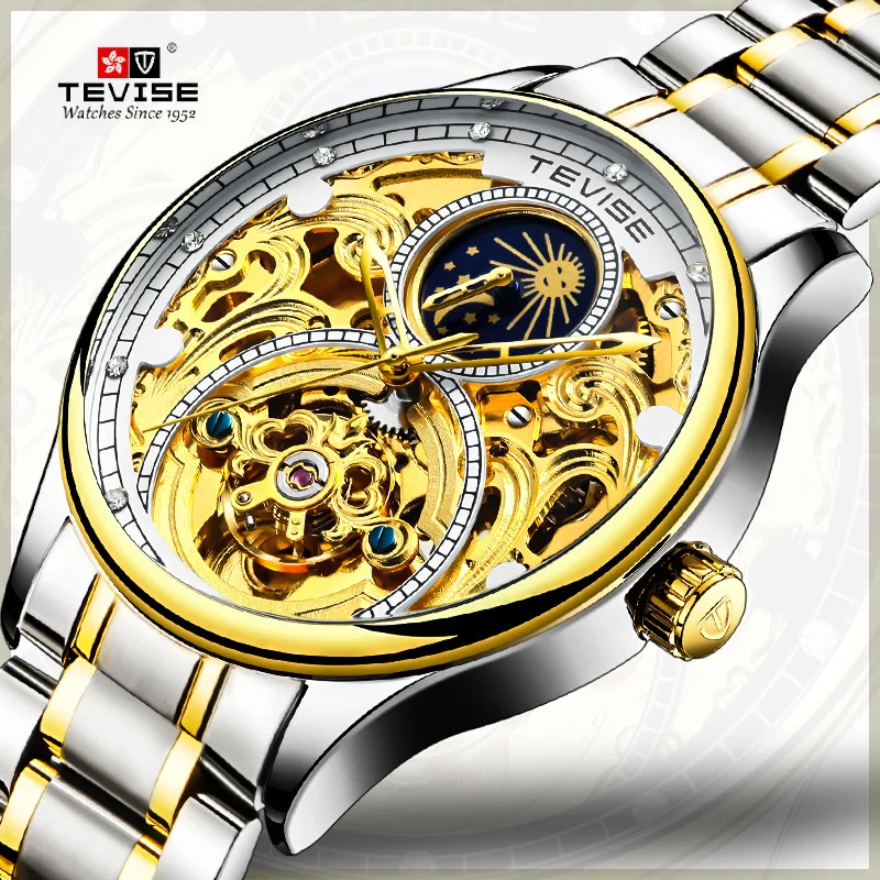 

Tevise Men's watches Mens Watches top brand luxury Automatic mechanical sport watch men wirstwatch Tourbillon Reloj hombres 2019