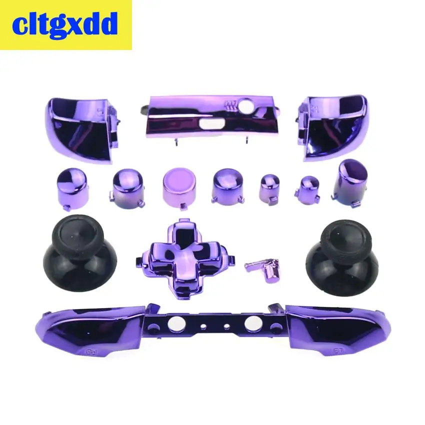 Chrome purple Cltgxdd полный набор кнопок мод Замена Dpad ABXY триггер части для microsoft Xboxone S контроллер Джойстик кнопка - Цвет: Chrome purple