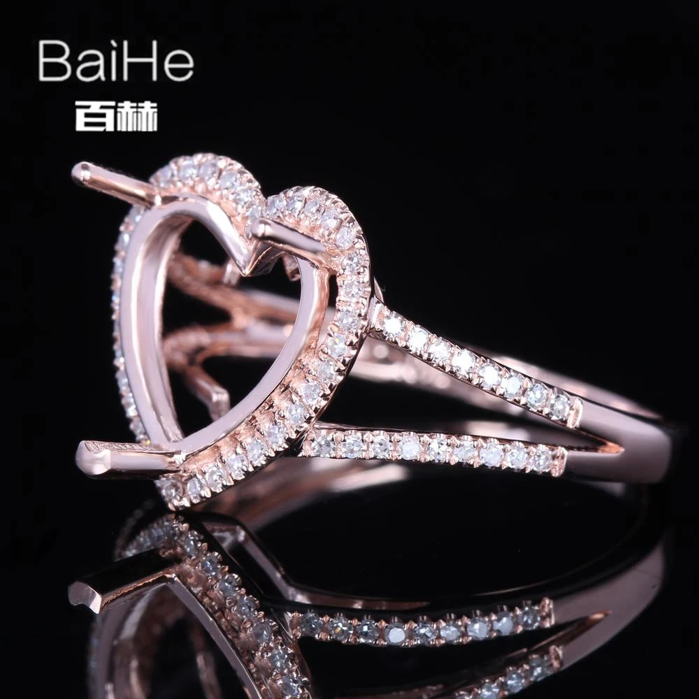 BAIHE однотонное 14K розовое золото сертифицированное сердце Свадебное женское