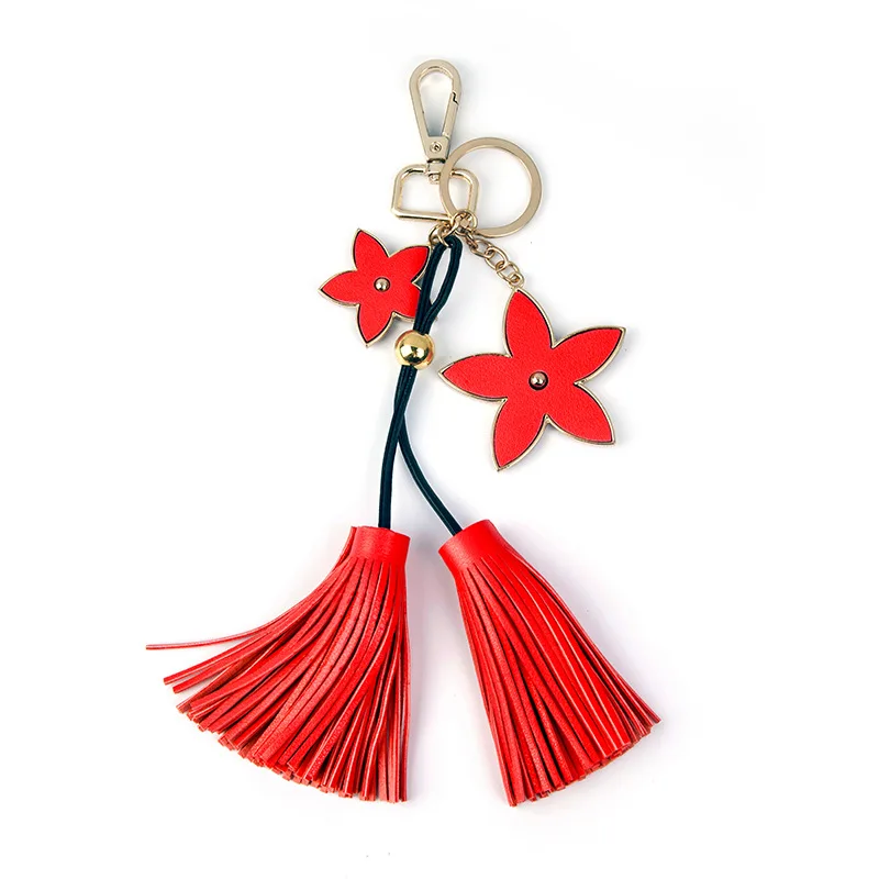 Персонализированные Золотой кожаный брелок с кисточкой женская сумка