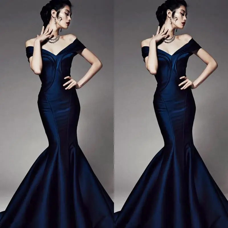 Best Elegant Off Shoulder Mermaid Trumpet Corset Prom Evening Dresses Formal Gowns Backless Floor Length Taffeta Party Vestidos | Свадьбы и