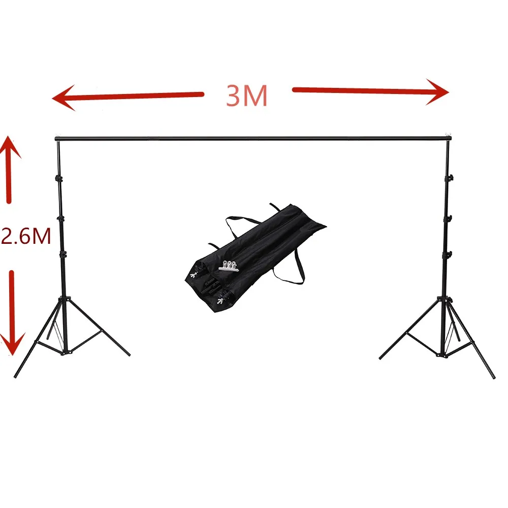 260X300cm Фоновая стойка система поддержки фотостудии регулируемые фоны с сумкой для переноски для муслиновых фонов, бумаги и холста - Цвет: 260X300cm