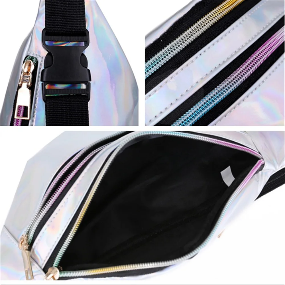 

Fashion Laser Waist Chest Bags Casual Waterproof Wallets Antitheft Waist Pack Travel Walking Shopping Purse Portable Money Pouch