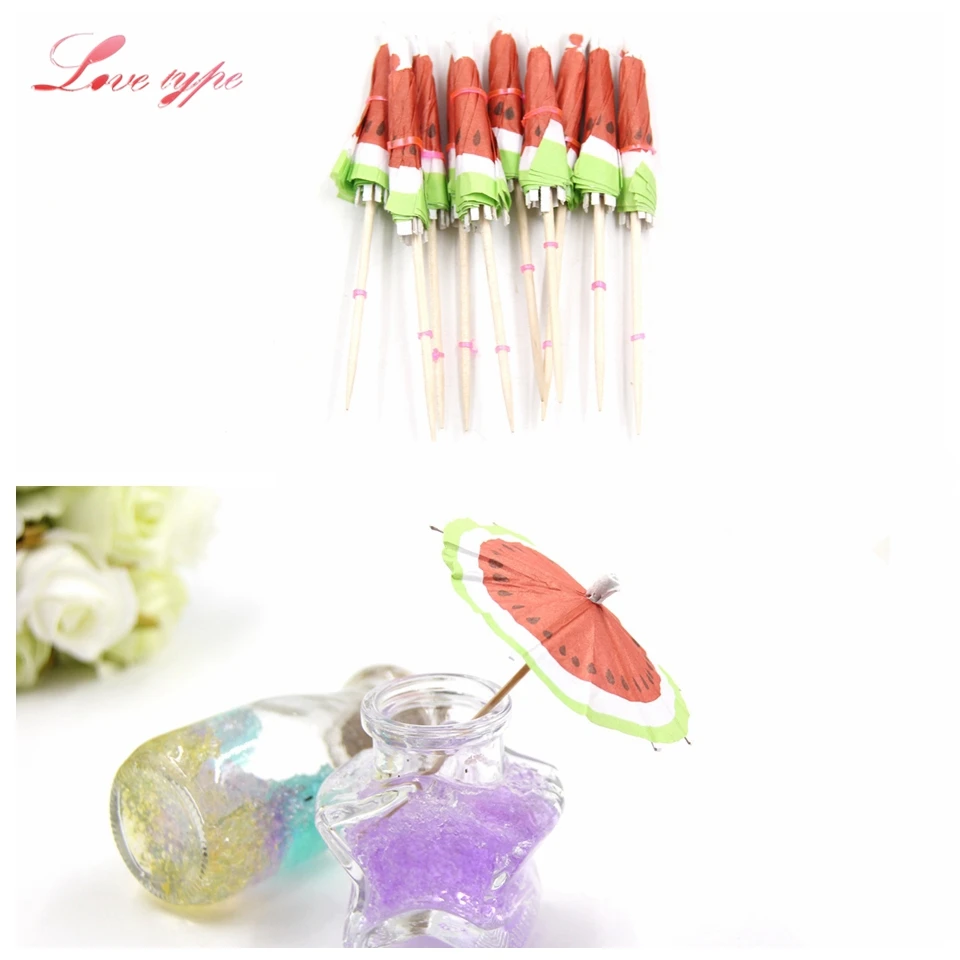 50 шт летние Арбузные торты Коктейльные зонтики пикапы для дня рождения/свадьбы