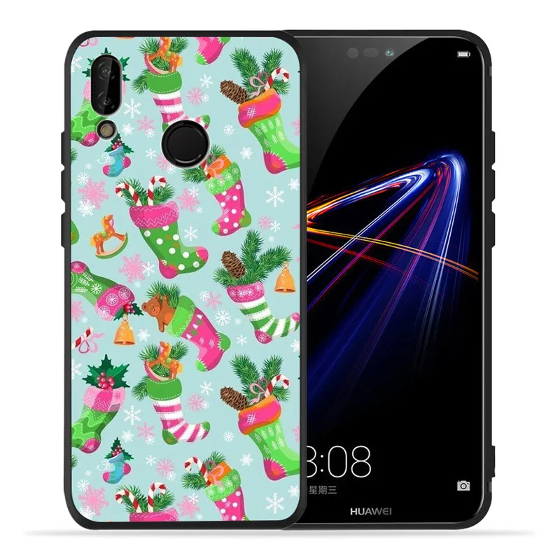 Веселый Рождественский мультипликационный чехол для huawei P8 P10 P20 P30 mate 10 20 Honor 8 8X 8C 9 V20 10 Lite Plus Pro Чехол Coque Etui Funda