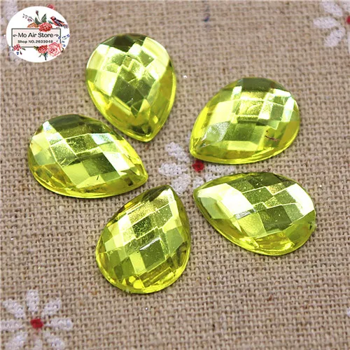 olive 50pcs 13x18 мм смешанный цвет акриловые стразы камень слеза капля flatback граней Кабошон Стразы украшения DIY ремесло 13x18 мм - Цвет: olive 50pcs