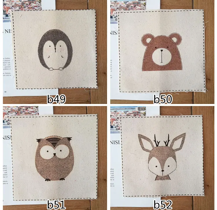 Мультяшные животные сделай сам Лоскутная стеганая ткань хлопчатобумажная