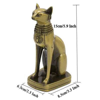 Egyptian cat ERMAKOVA Металл всемирно известная архитектурная модель здания статуя ориентир туристический сувенир украшение для дома и офиса - Цвет: Egyptian cat