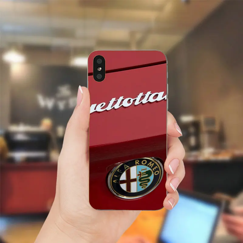 Car Alfa Romeo Logo Design For iPhone 7 7Plus 6 6S 6Plus 8 8Plus X XR XS Max 5 5S 5C SE 4 4S Soft TPU Silicone Phone Cases Cover | Мобильные