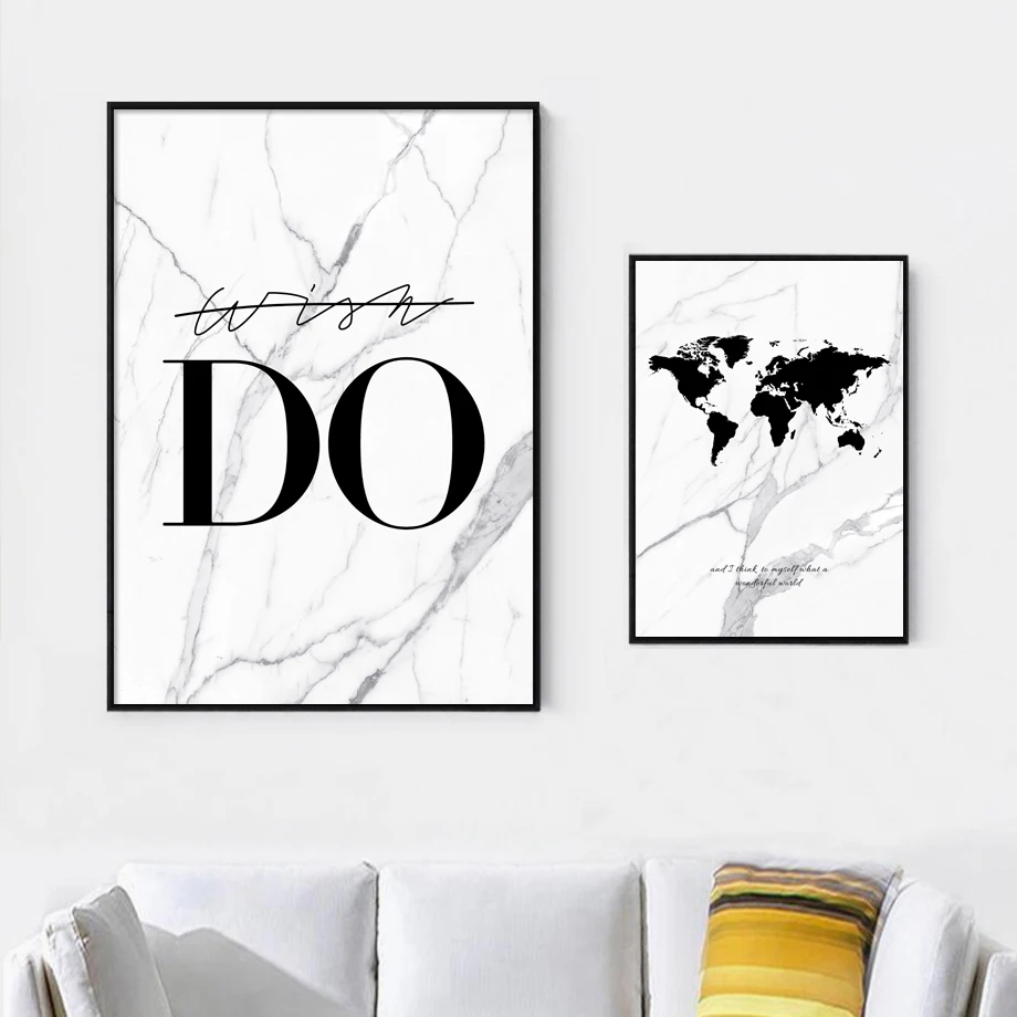 Мраморная карта мира Картина на холсте настенная Художественная печать