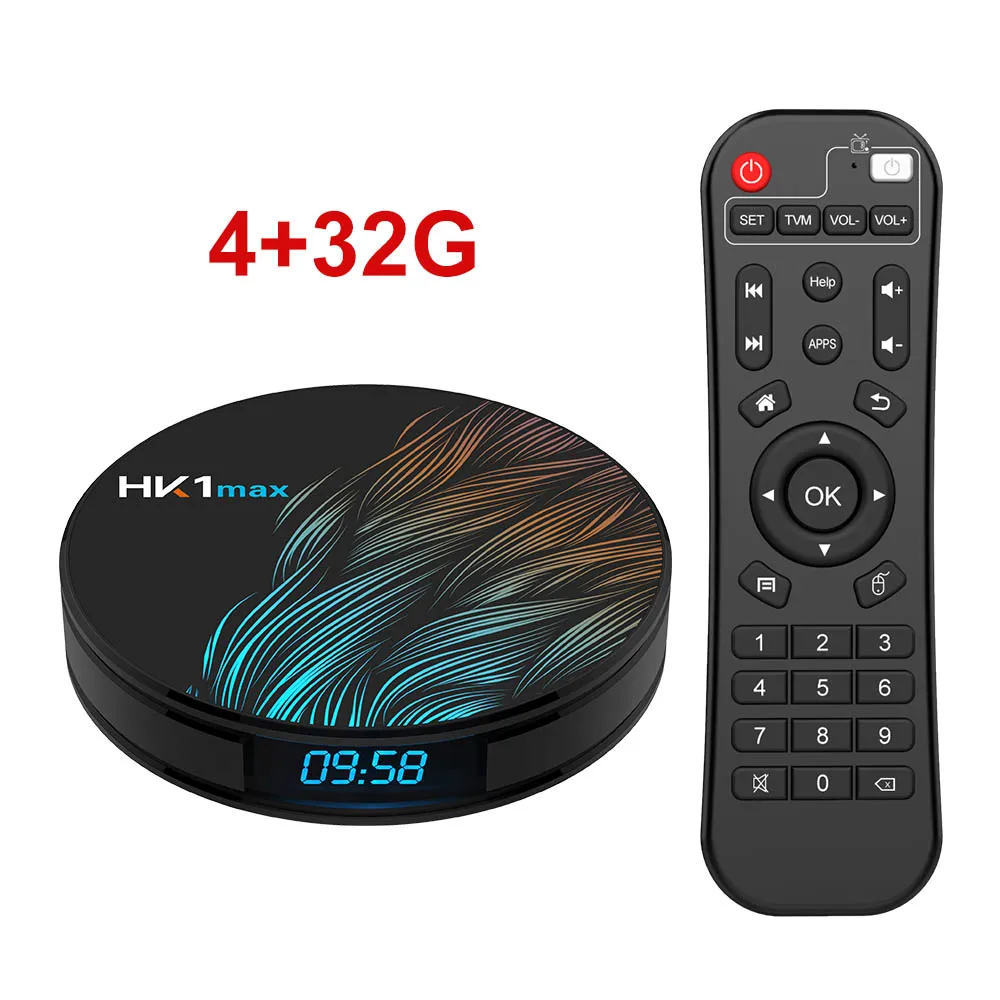 4G 32G HK1MAX Android 9,0 Смарт ТВ приставка RK3318 четырехъядерный 2,4G& 5G беспроводной wifi приставка медиаплеер HK1 MAX Google voice PK H96MAX - Цвет: 4G 32G