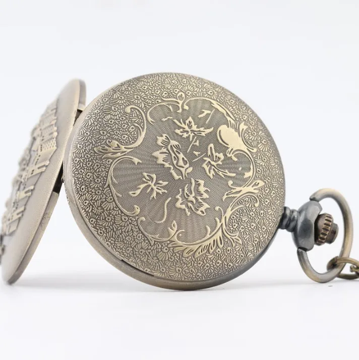 

Vintage Antique The MARAUDERS MAP Quartz Pocket Watch Analog Pendant Necklace Men Women Bronze Regarder Gift