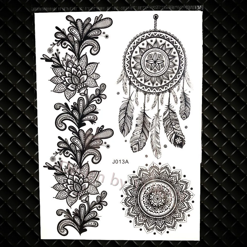 Временная татуировка в стиле бохо Hamsa Genasha наклейки для женщин и девочек Бабочка