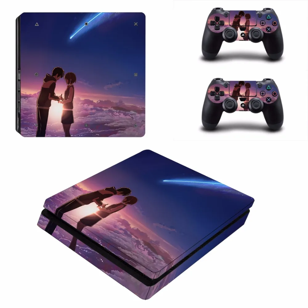 Аниме ваше имя PS4 тонкая кожа Стикеры для Sony Игровые приставки 4 консоли и 2