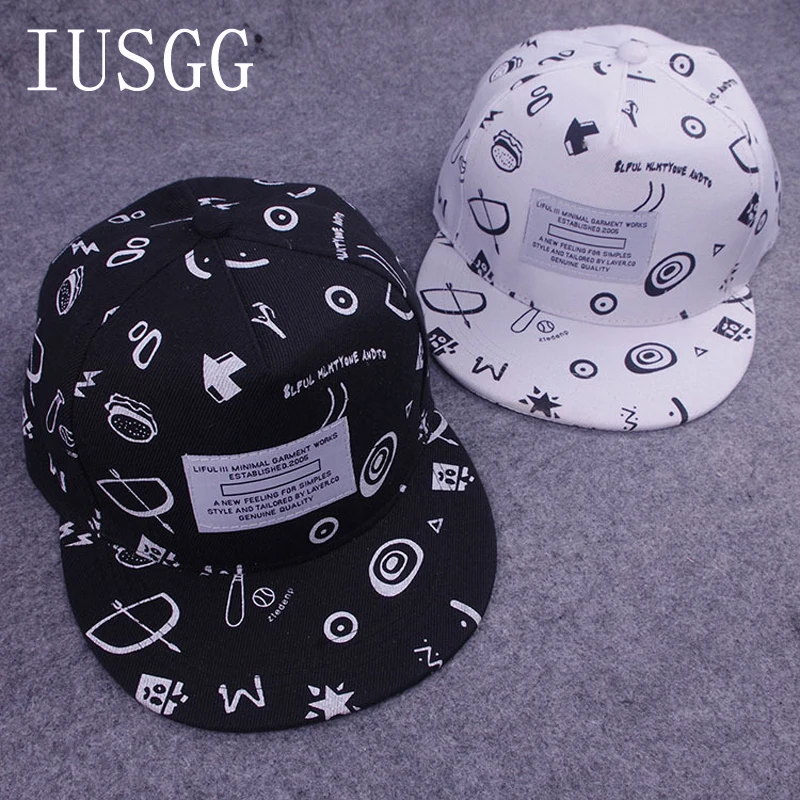 Бейсболка для мужчин Кепка с принтом в стиле хип хоп черная белая бейсболка