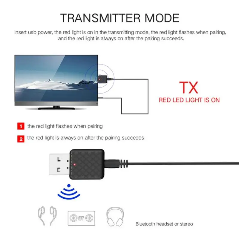 KN322 беспроводной bluetooth-приемник передатчик ключ стерео аудио Музыка 3,5 мм Aux USB BT 5,0 адаптер для компьютера динамик MP3