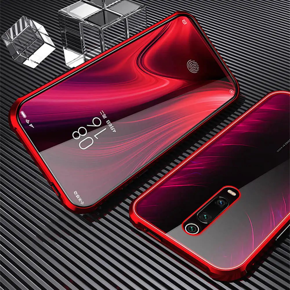 Magnetic Adsorption Metal Phone Case For Xiaomi 9 9se Redmi K20 Note 7 Pro CC9 A2 6X 9T Double sided Tempered Glass Magnet Cover | Мобильные