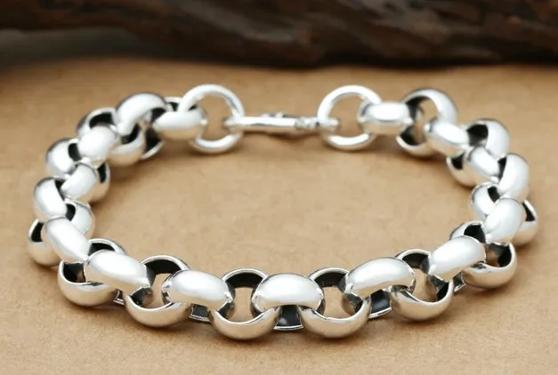 

Серебряный браслет 10 мм для мужчин, браслеты высшего качества 25 г 21 см