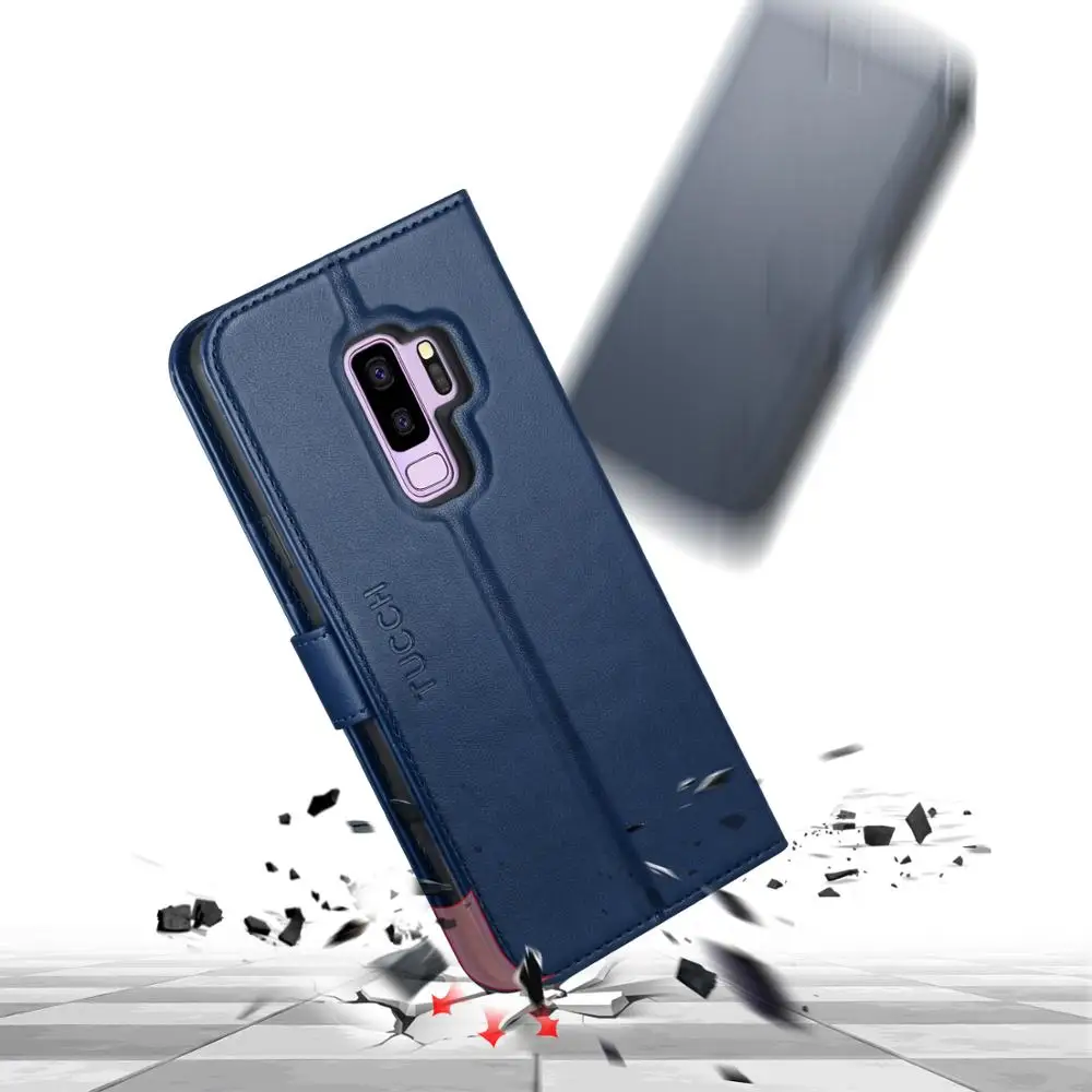Чехол-бумажник tuch для Galaxy S9 Plus, слот для карт, откидная подставка из ТПУ, внутренний защитный чехол с магнитной застежкой, чехол для переноски-все