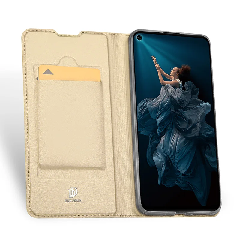 golden Чехол-книжка для huawei Honor 20 из искусственной кожи и ТПУ, мягкий бампер, ударопрочный защитный чехол с отделением для карт, подставка, чехол для телефона - Цвет: golden