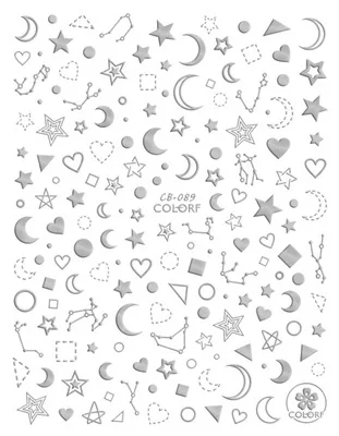 CB-089 silver Модные 3D наклейки для ногтей DIY, украшение s, Лунная тень, наклейки для ногтей, самоклеющиеся очаровательные наклейки, наклейки для ногтей, звездочки - Цвет: CB-089 silver
