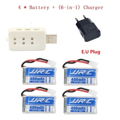Красный Обновленная версия Lipo батарея 3,7 v 400mAh 30C для JJRC H31 H43hw Дрон Li-battery JJRC H31 Lipo battery+ 6 в 1 кабель зарядное устройство - Цвет: Красный