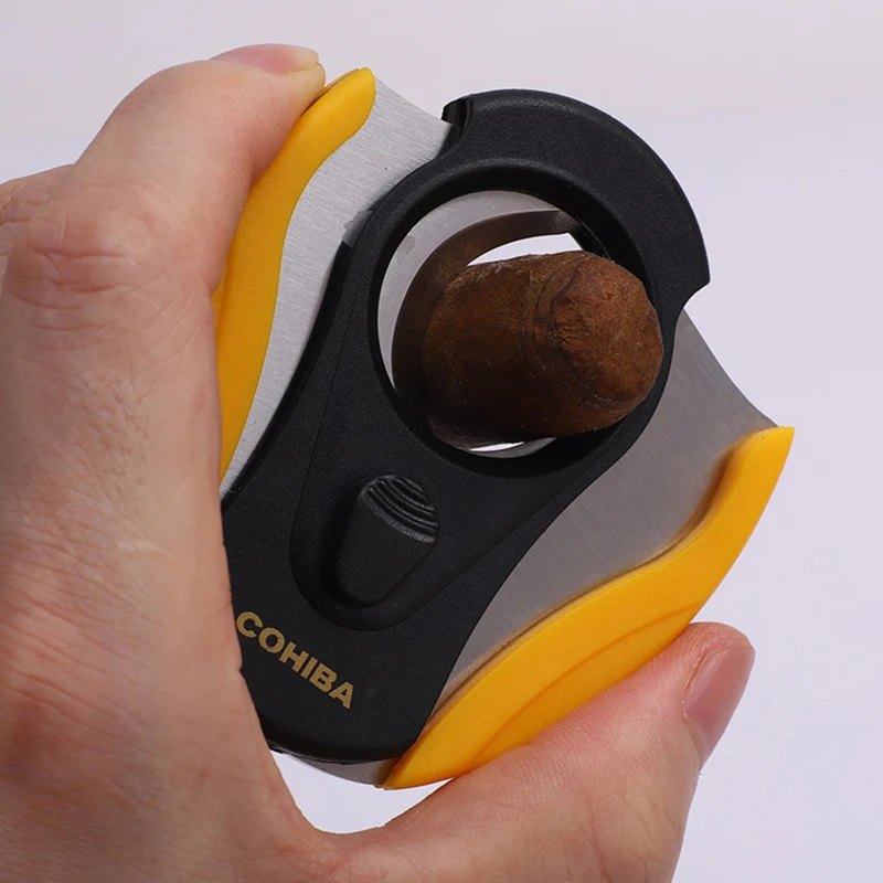 COHIBA гаджет двойное лезвие Нержавеющая сталь обрезки сигар костюм для 27 мм
