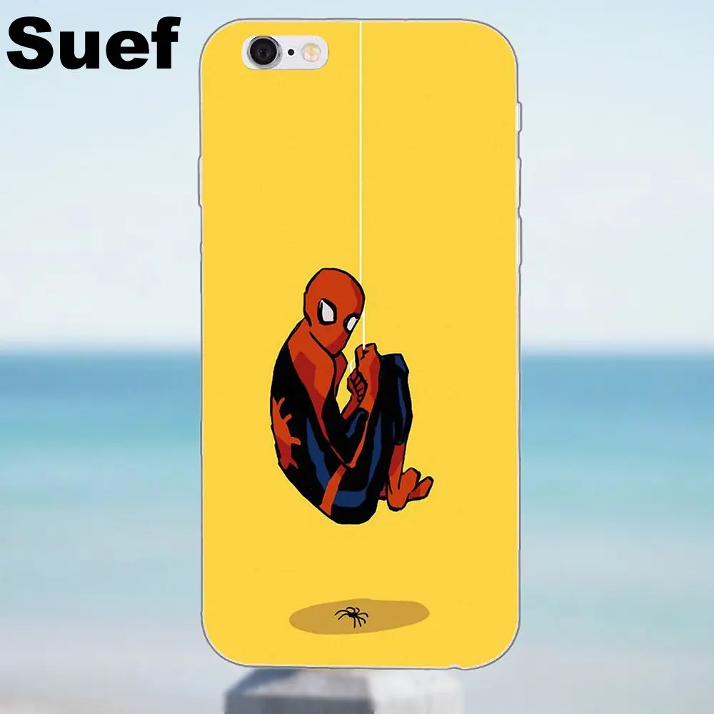 Юмористический Человек паук Дэдпул для iPhone X 4 4S 5 5S 5C SE 6 6S 7 8 Plus Samsung Galaxy A3 A5 J1 J3 J5 J7 2016