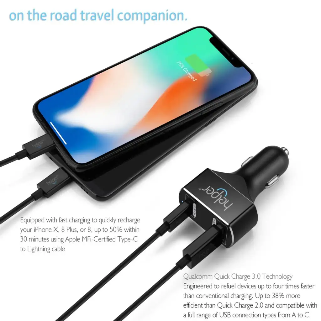 USB C PD автомобильное зарядное устройство с доставкой питания быстрая зарядка 3,0 USB-C 63 Вт QC3.0 Переходник USB для зарядки в машине для ноутбука