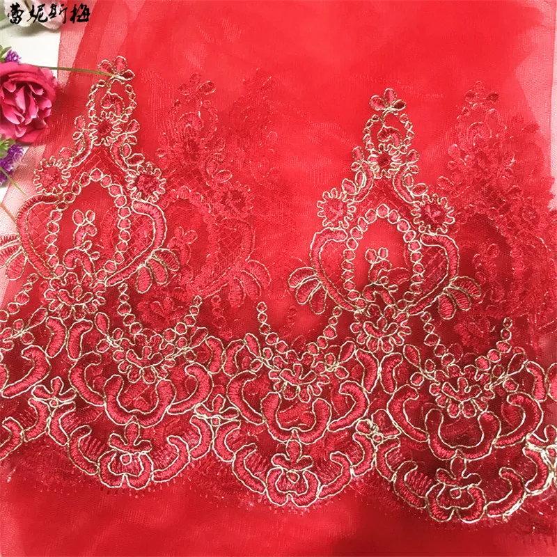 Изящный золотой шнур 1 ярд контур красного бордового цветка Венецианская модель