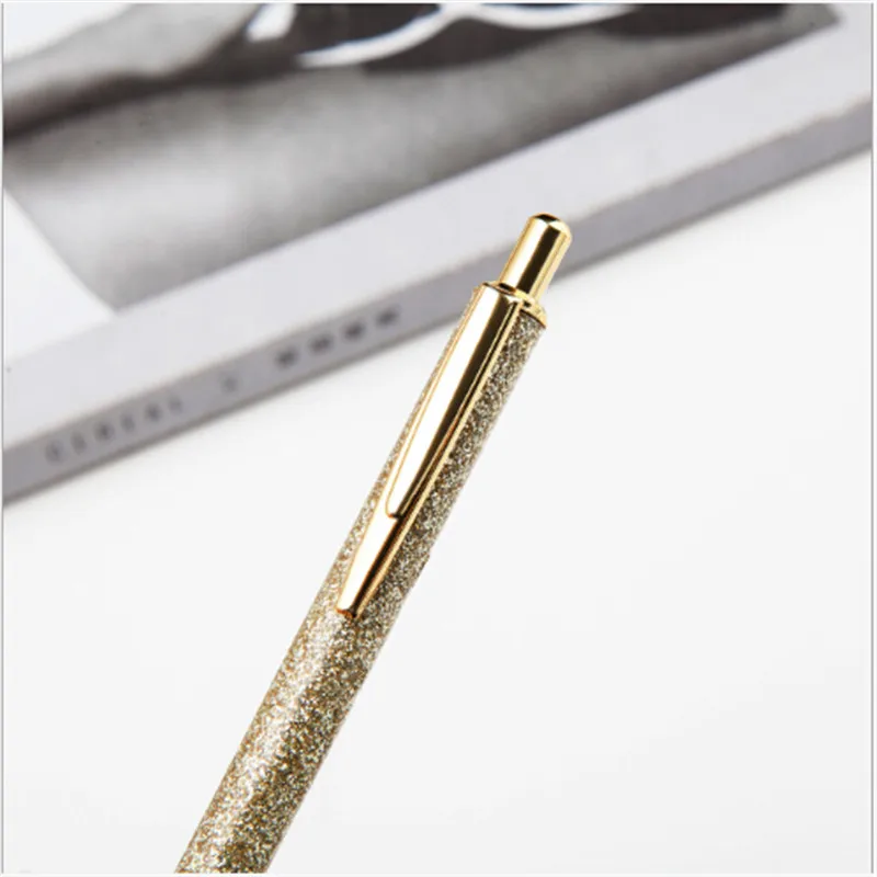 1 шт. роскошный украшенный алмазами металлическая шариковая ручка 0 мм блеск