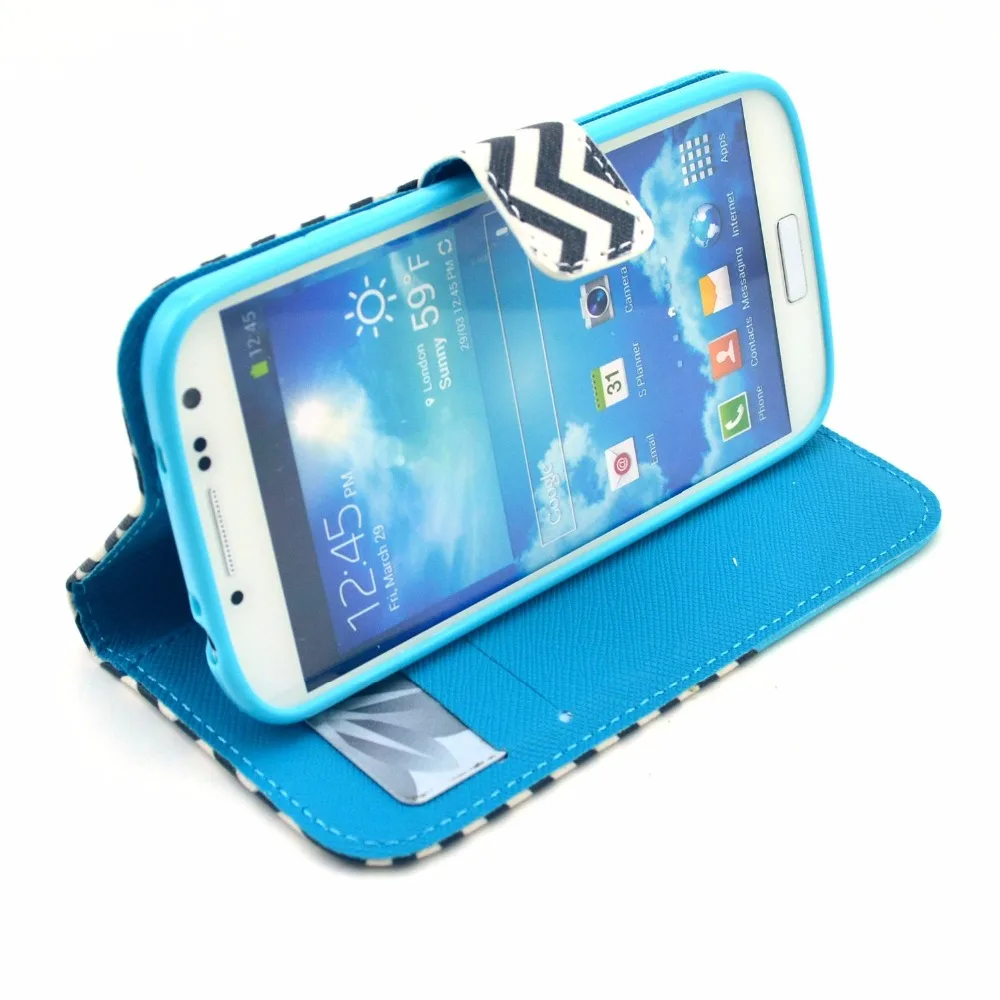 Мода Роскошные PU Кожа Сотовый Телефон Flip Case Cover For Samsung Galaxy S4 5.0 дюймов Мягкий
