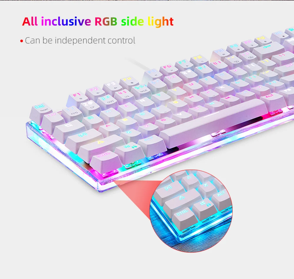 Motospeed K87S USB Проводная игровая механическая клавиатура красный синий переключатель геймерская клавиатура с RGB подсветкой 87 клавиш для ПК компьютера