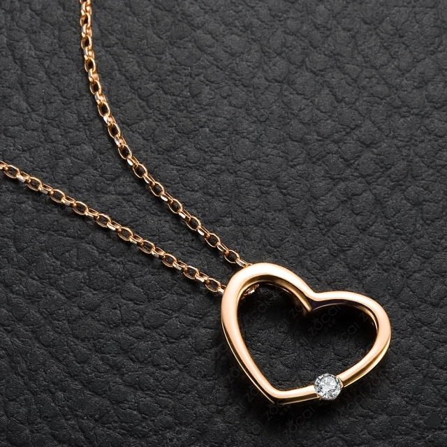 Женская подвеска в виде сердца из твердого золота с бриллиантами 9K|fine jewelry|natural