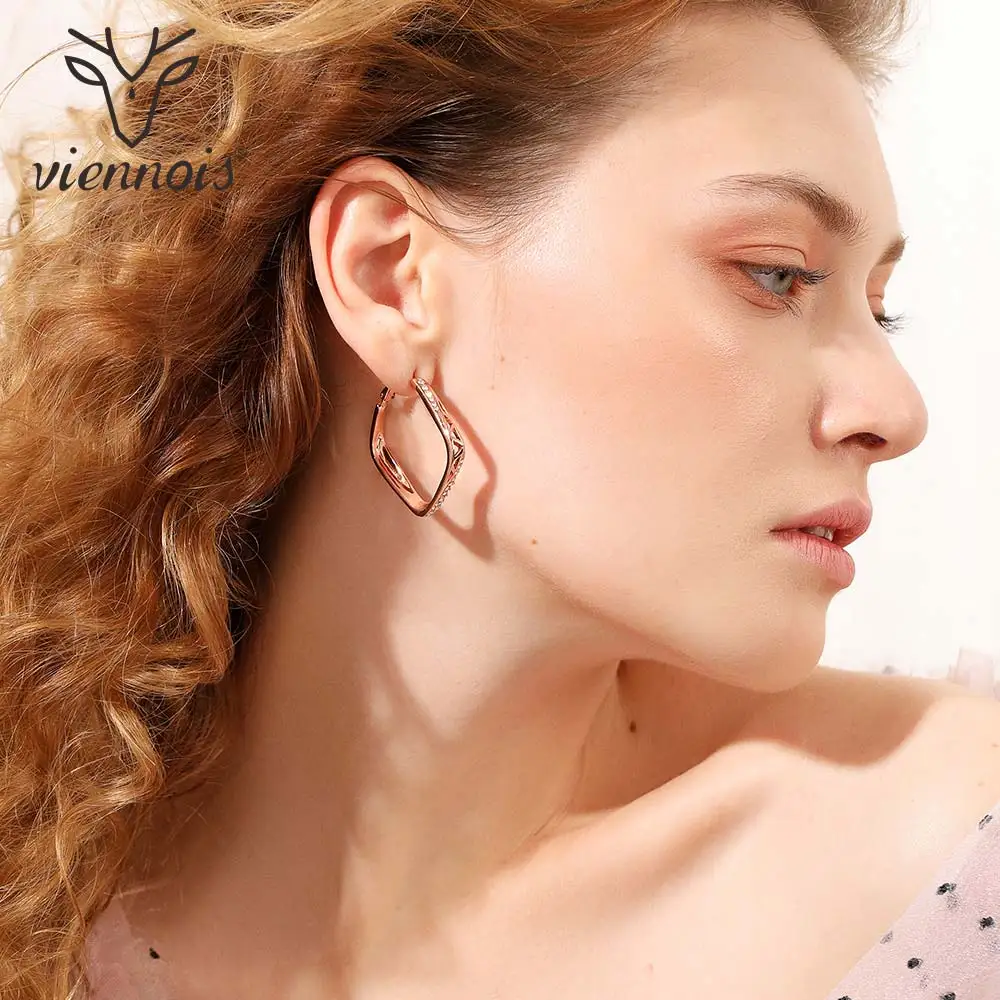 Viennois модные серьги в виде колец геометрической формы для женщин разные стили