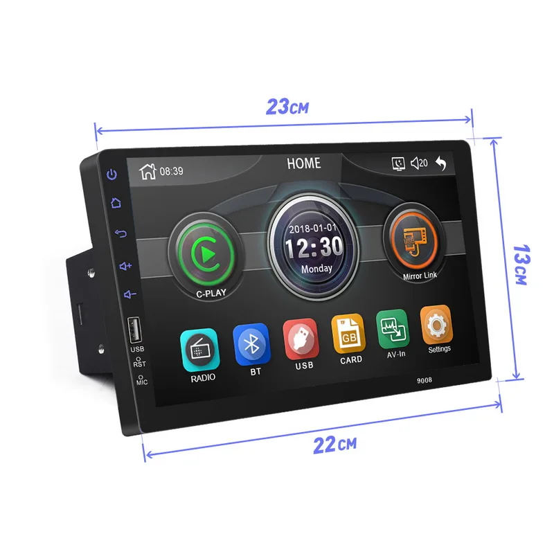 9 дюймов 1 DIN Bluetooth Зеркало Ссылка авто радио для Carplay IOS Android MP5 TF FM сенсорный экран с камерой заднего вида