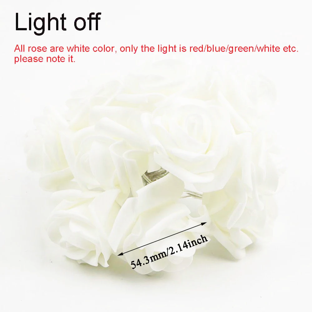 

Rose Led String 20 Leds Flower Lights Fairy for Holiday Wedding Party Christmas Room Decor Color Lantern fast ship L