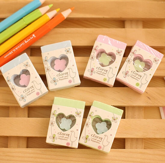 

24 pcs/lot Kawaii Heart Design Cartoon Eraser For School Kids Lovely Stationery Supplies(tt-4595)