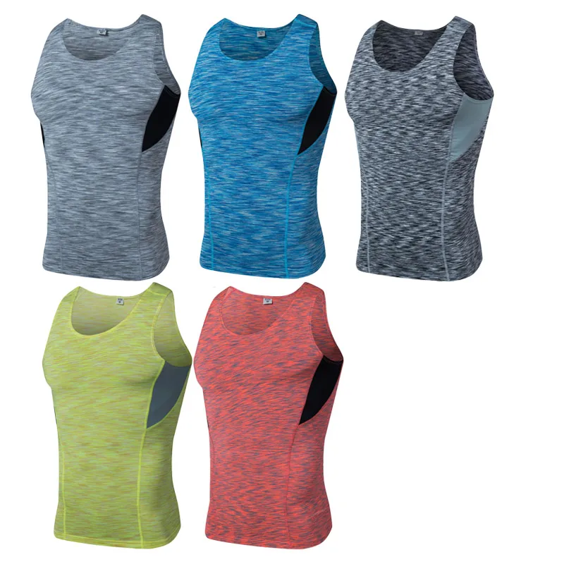 Мужская спортивная одежда футболки компрессионные колготки майка для фитнеса