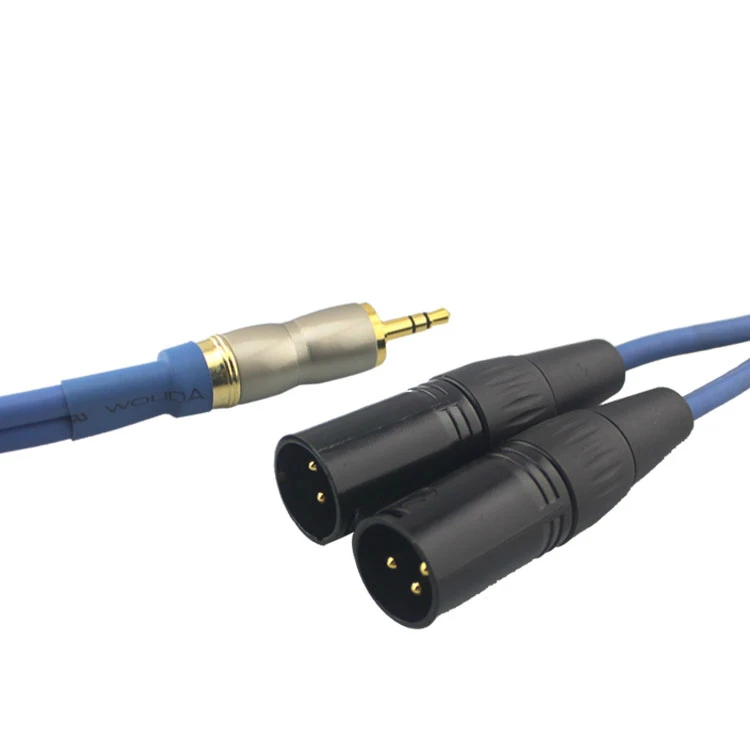 Высококачественный аудиокабель со штекером TRS Mini Jack 3 5 мм на 2 штекера XLR 3Pin для