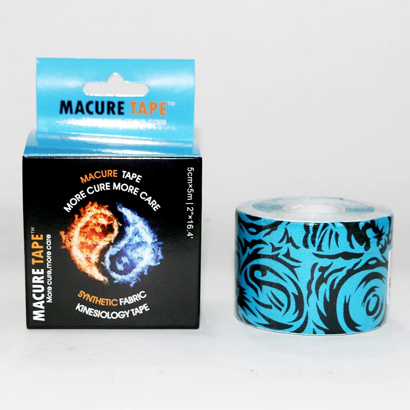 1 roll blue wheel Macure лента Спортивная хлопковая кинезиологическая лента эластичная клейкая мышечная физиотерапия лечение травм Поддержка К активный Nastro Kinesiology Спорт - Цвет: 1 roll blue wheel