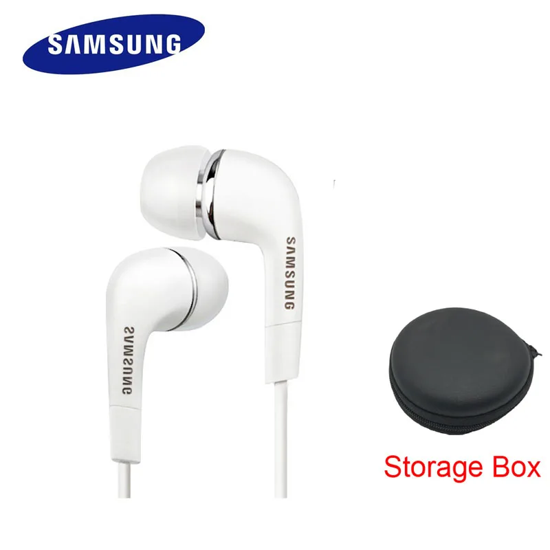 Ehs64 White Наушники SAMSUNG EO-EG920, проводные, с черной коробкой для хранения, разъем 3,5 мм, наушники-вкладыши для игр, поддержка Galaxy S8 S8P S9 S9P - Цвет: Ehs64 White