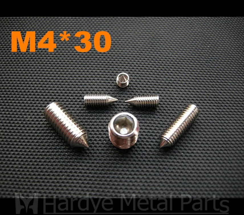 

500 шт./лот M4 * 30 DIN914 Набор шестигранных розеток из нержавеющей стали винт с конусной точкой