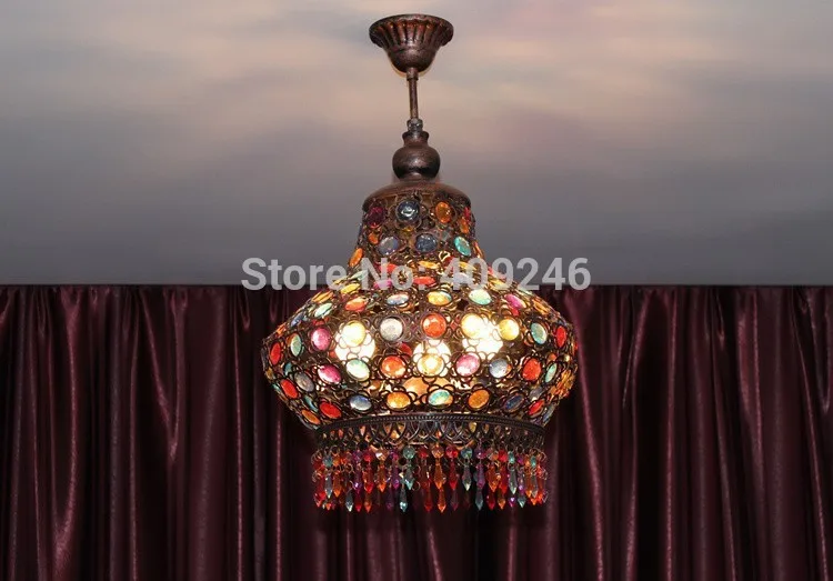 Богемный красочный хрустальный Потолочный подвесной светильник в