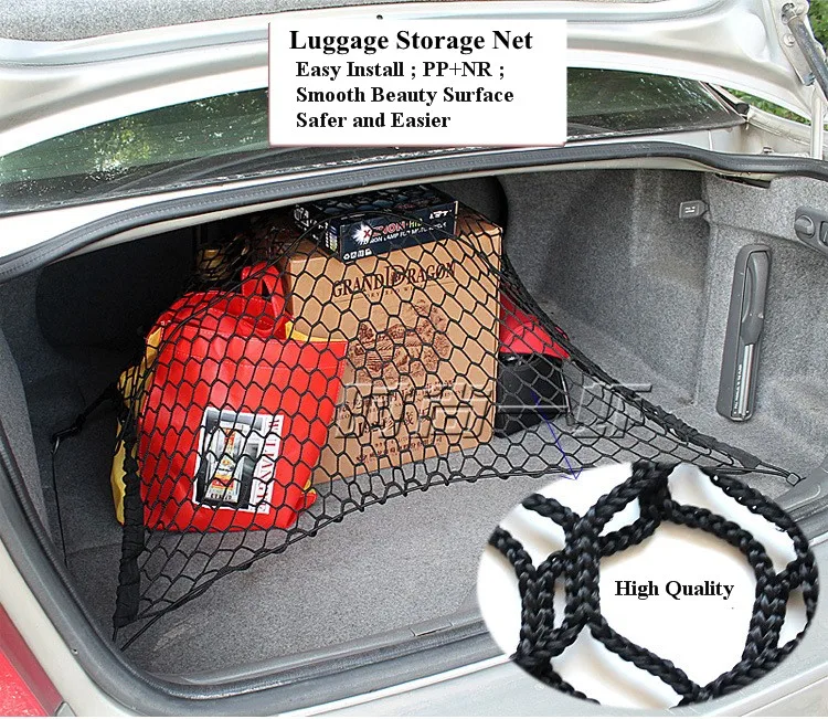 NEW Nylon Car Trunk Organizer Storage Elastic Mesh Net 4 Hooks Fit For Peugeot 308 GTi 4007 4008 407 408 508 607 iOn RCZ |