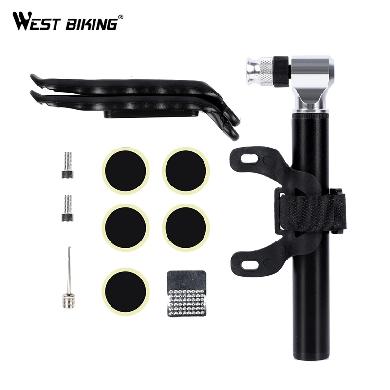 

Велосипедный мини-насос WEST BIKING Bike, 300 PSI, Φ Schrader Presta Valve с шиновым рычагом, инструменты для ремонта микросхем, велосипедный насос