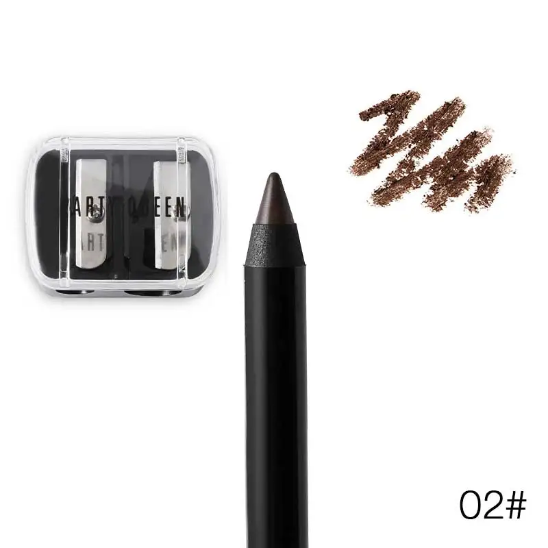 Вечерние queen 2 цветной карандаш Glide-on Kohl подводка для глаз Карандаш Водонепроницаемый длительный Аква подводка для глаз+ Duo отверстия точилка косметических карандашей набор - Цвет: 02